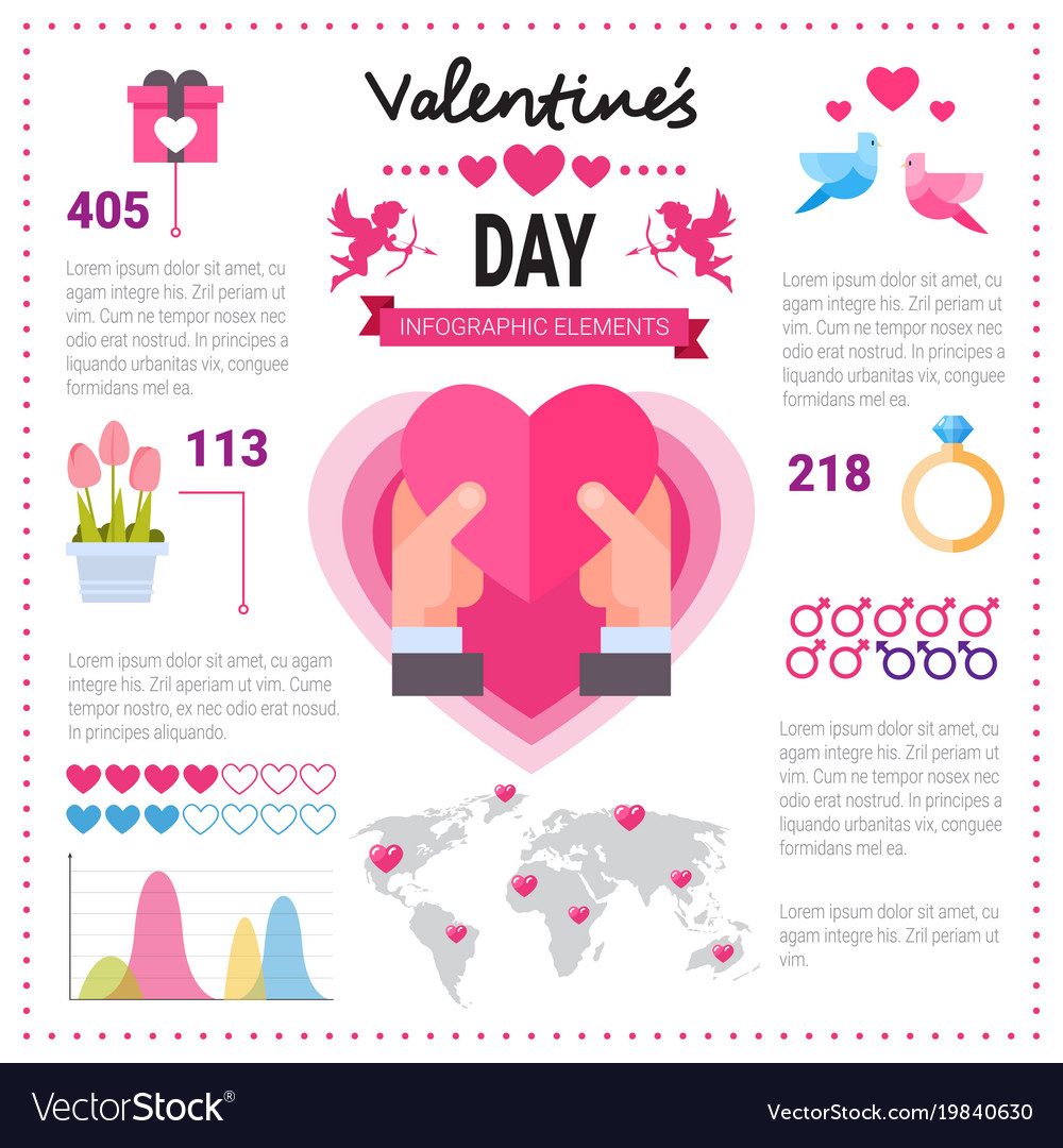 Love infographic banner with copy space set of Vector Image