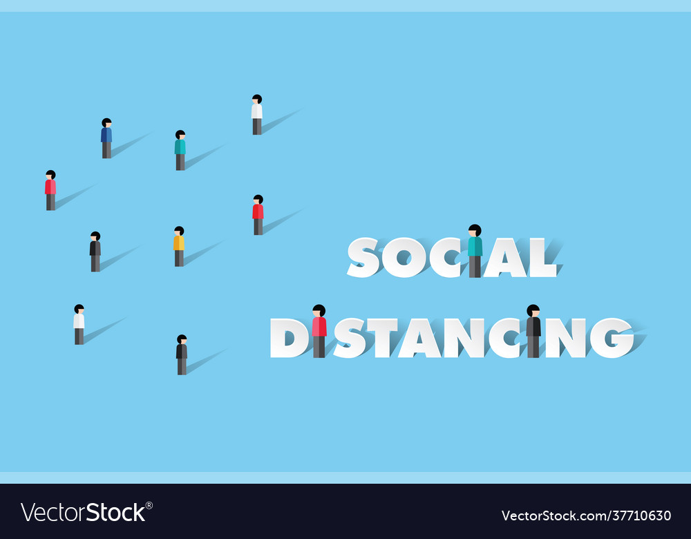 Social distancing or physical Royalty Free Vector Image