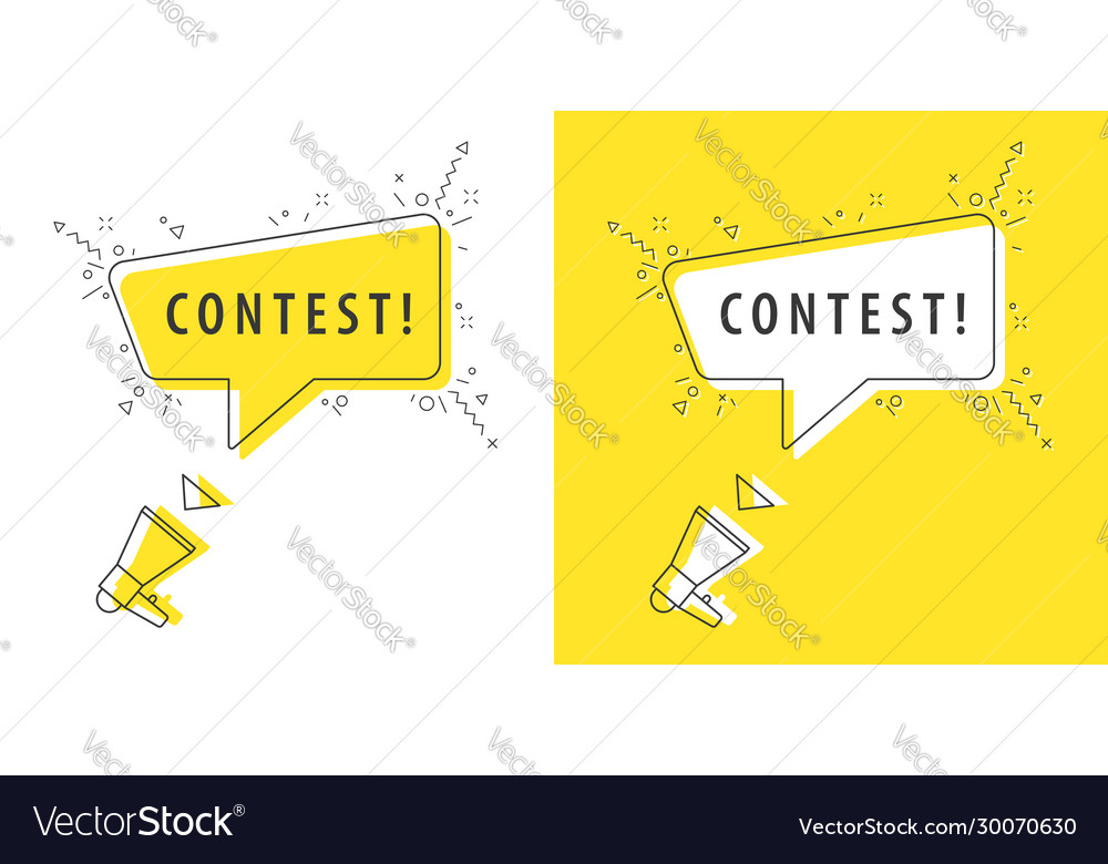 Speaker and tag contest Royalty Free Vector Image