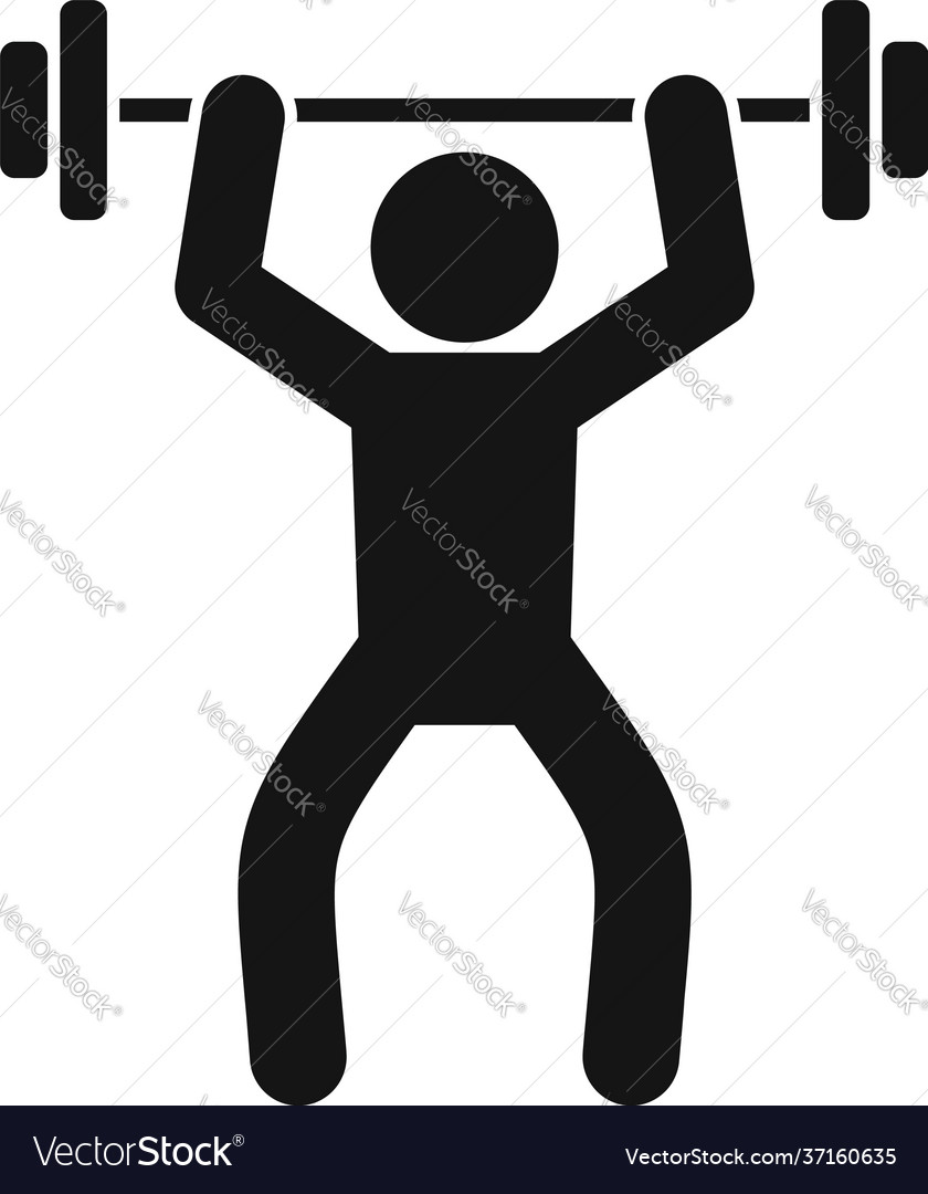 Barbell up icon simple style Royalty Free Vector Image