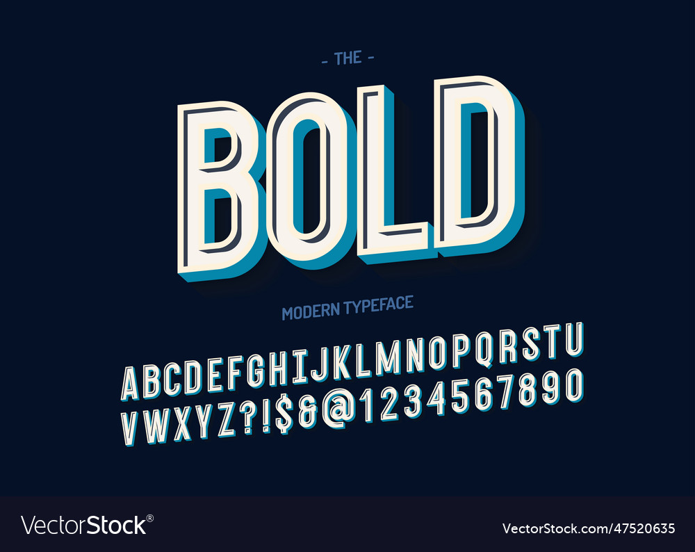 Bold modern font Royalty Free Vector Image - VectorStock