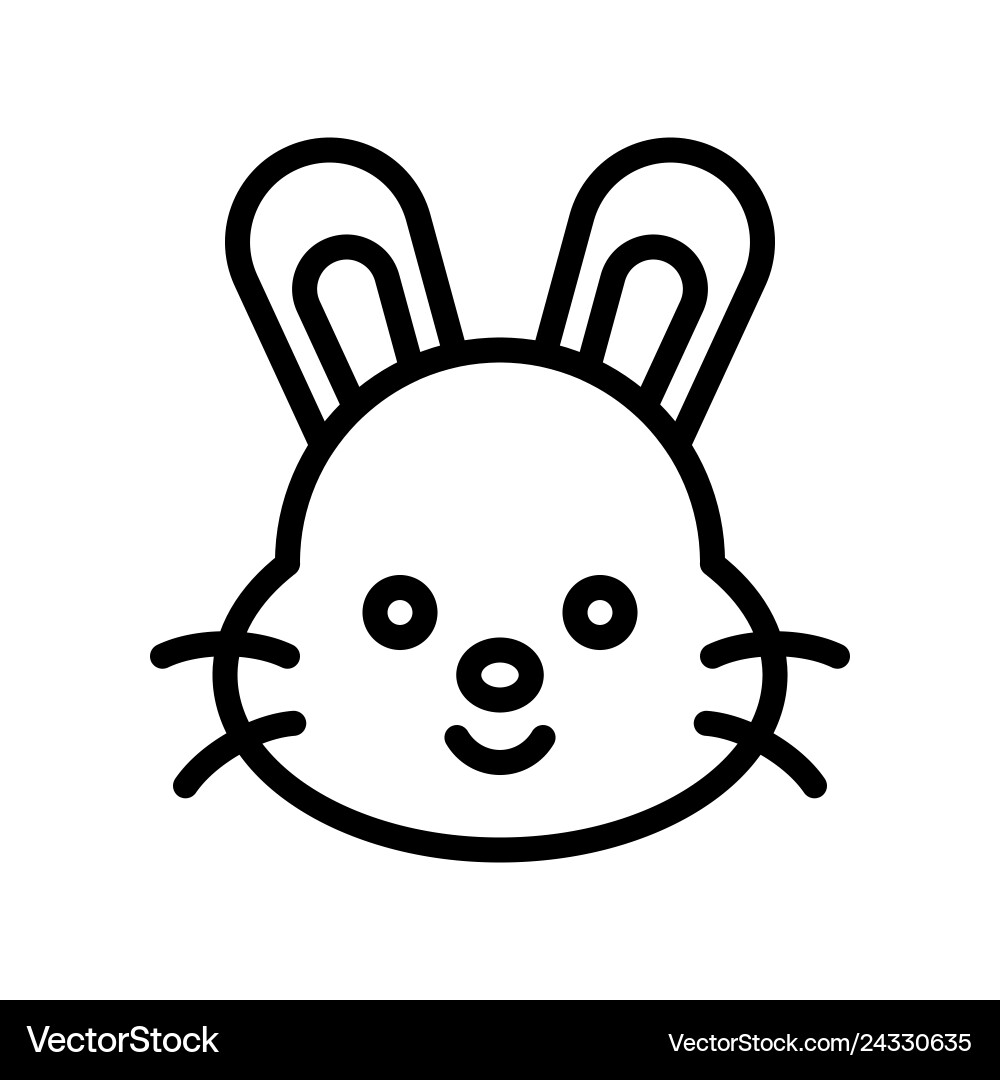 Bunny easter line icon editable stroke Royalty Free Vector