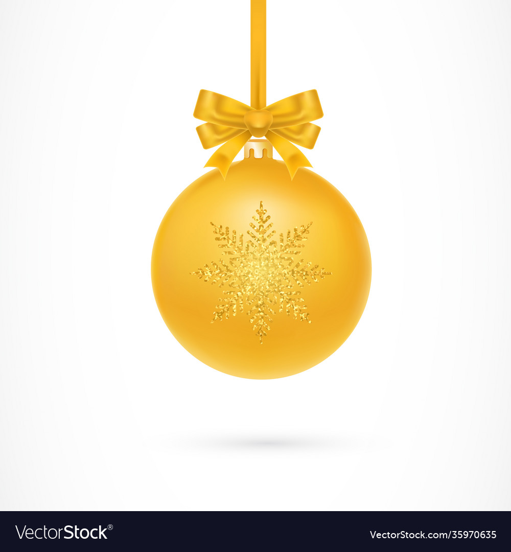 Gold Christmas Ball Royalty Free Vector Image Vectorstock