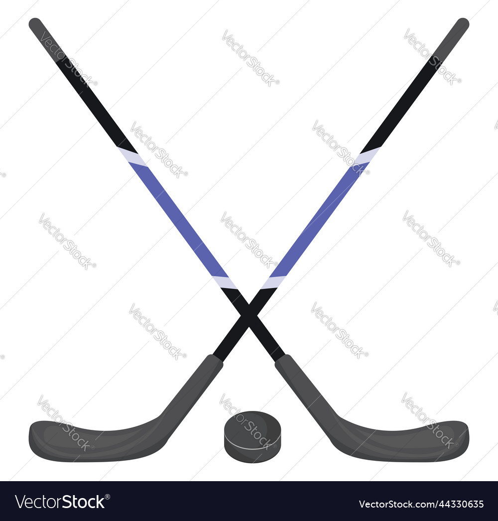 Ice hockey with a puck on white background Vector Image