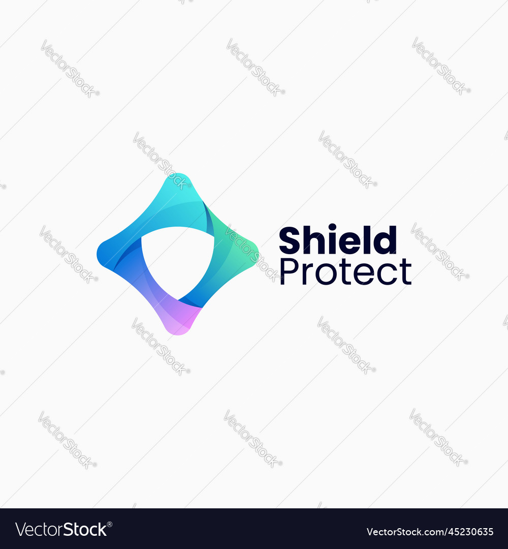 Logo shield gradient colorful style Royalty Free Vector