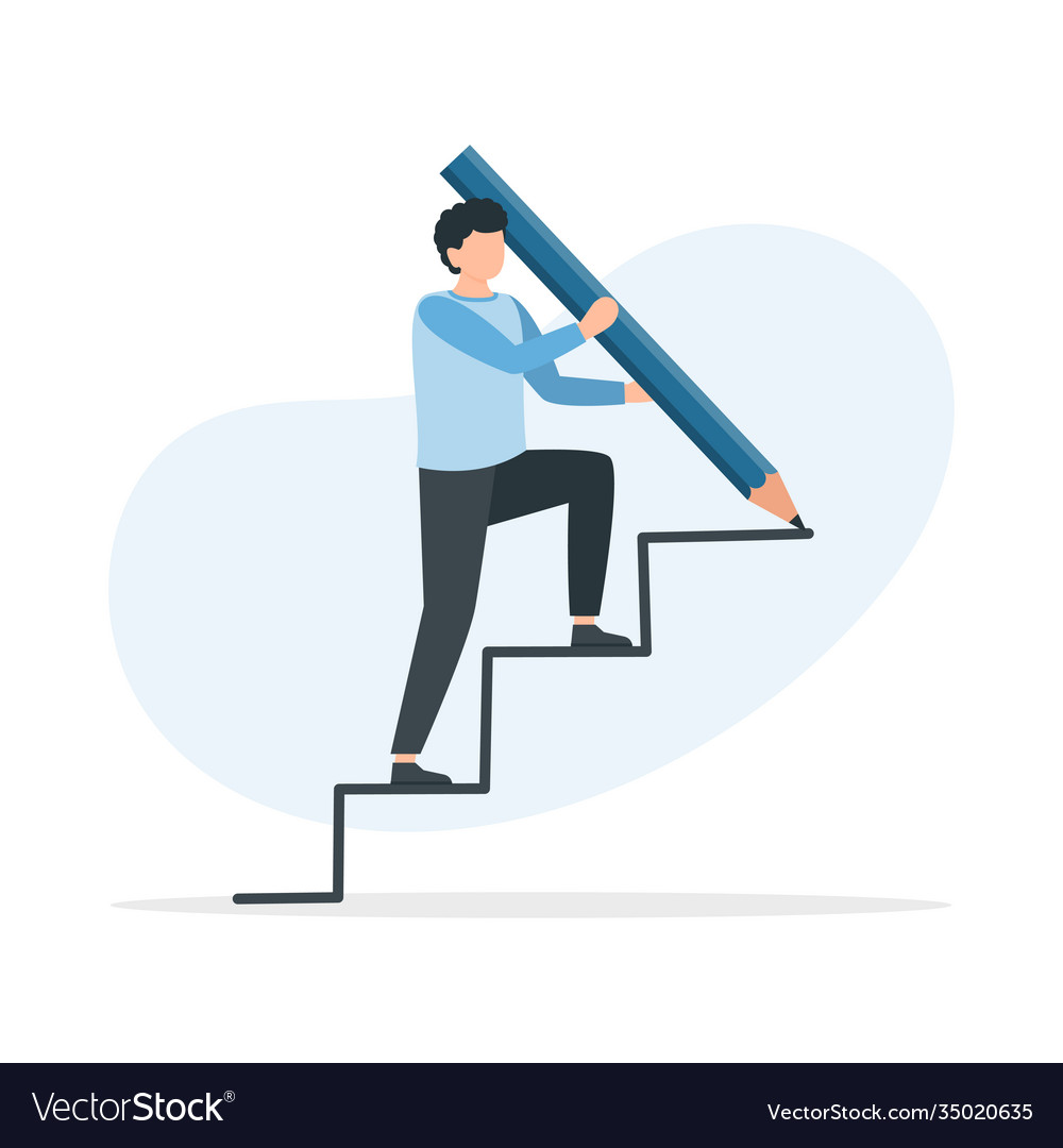 man-is-climbing-career-ladder-climbing-up-vector-image