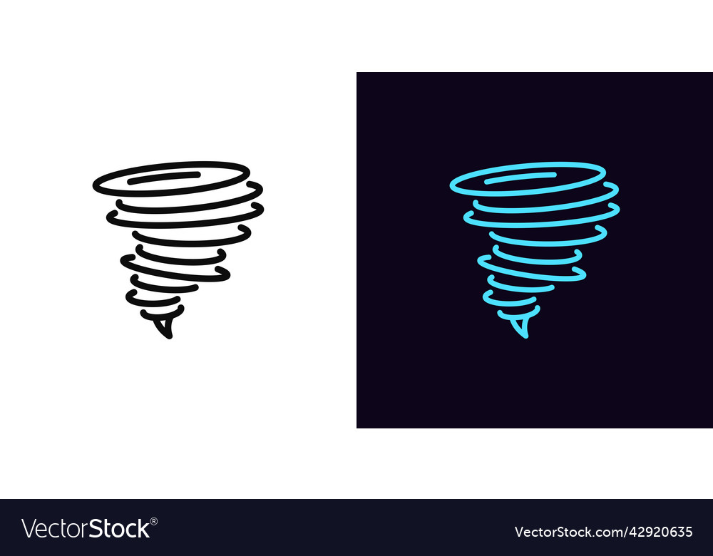 Outline tornado icon with editable stroke Vector Image