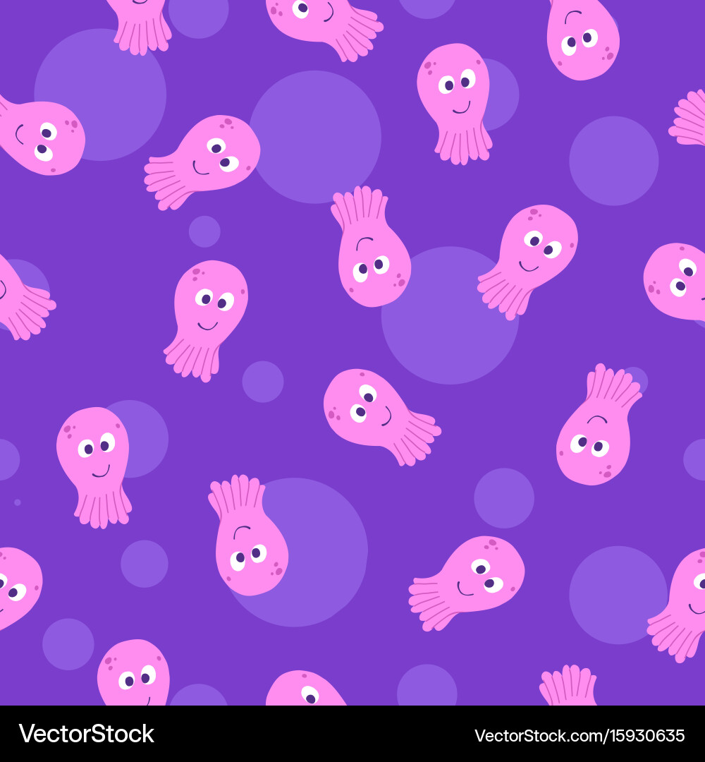 Pattern with octopuses Royalty Free Vector Image