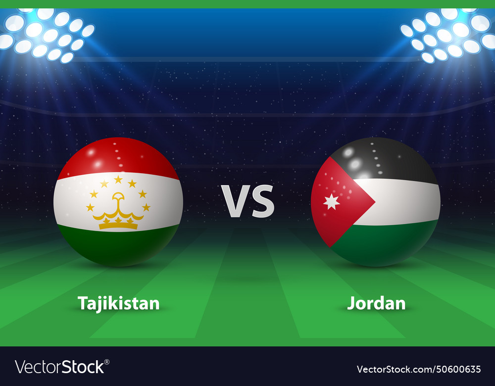 Tajikistan vs jordan knockout stage asia 2023 Vector Image