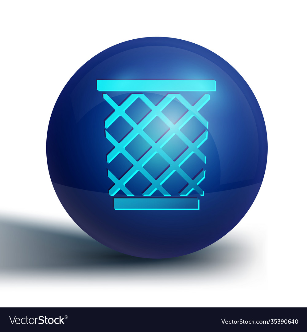 Blue trash can icon isolated on white background Vector Image