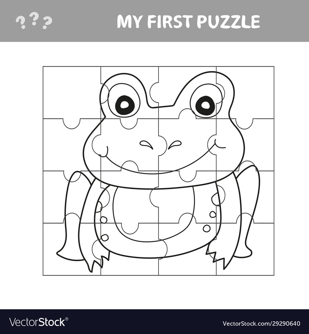 Education paper game for children frog use parts Vector Image