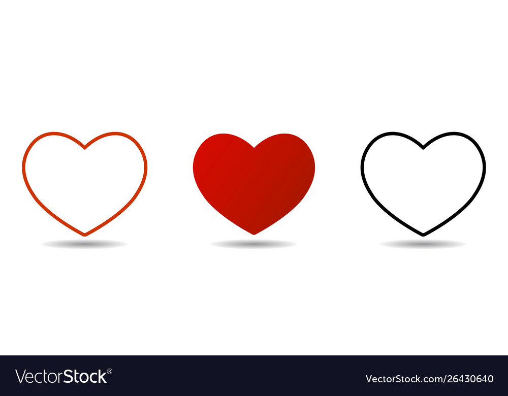 Heart icon isolated on white background set