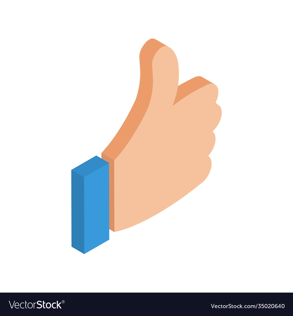 Isometric hand like icon pictograph isolated