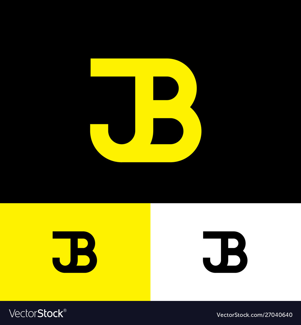 J and b monogram consist yellow letters Royalty Free Vector