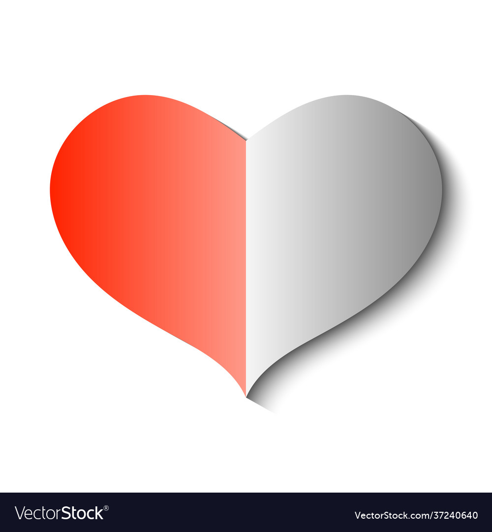 Two colored heart shape with shade effect modern Vector Image