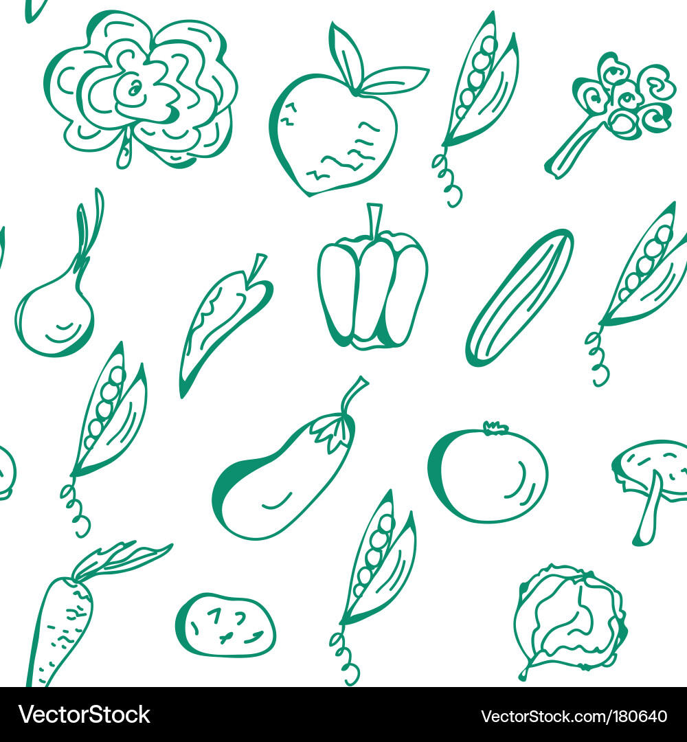 Vegetables hand drawn seamless pattern Royalty Free Vector