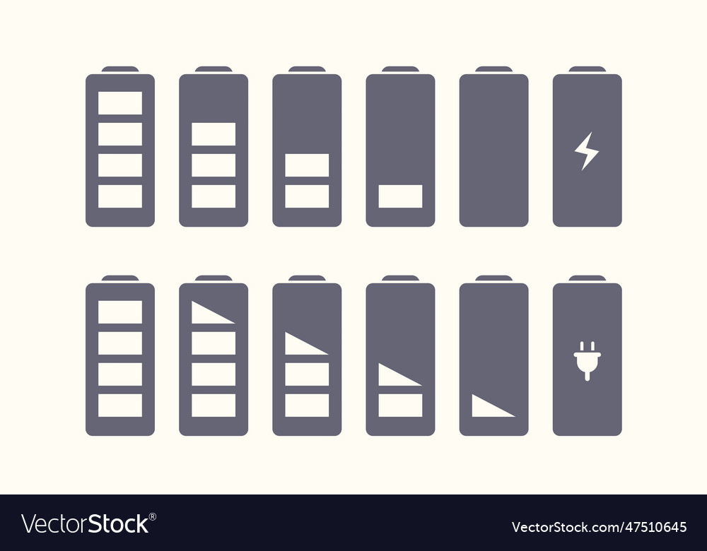 Battery symbol set Royalty Free Vector Image - VectorStock