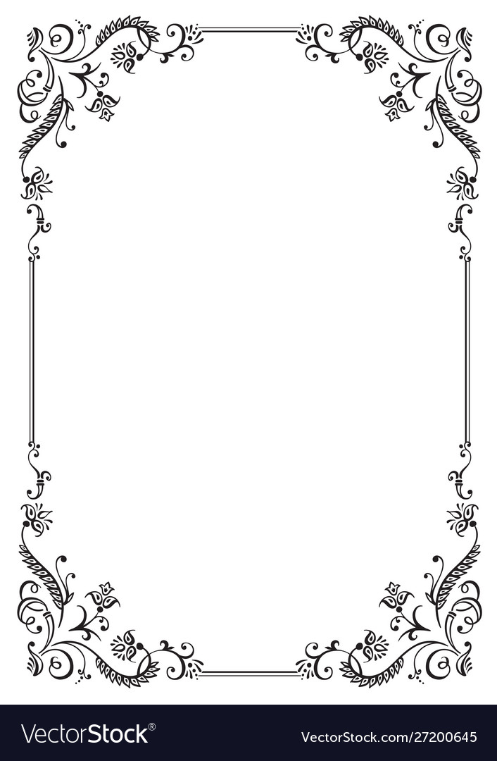 Calligraphic floral frame and page decoration Vector Image