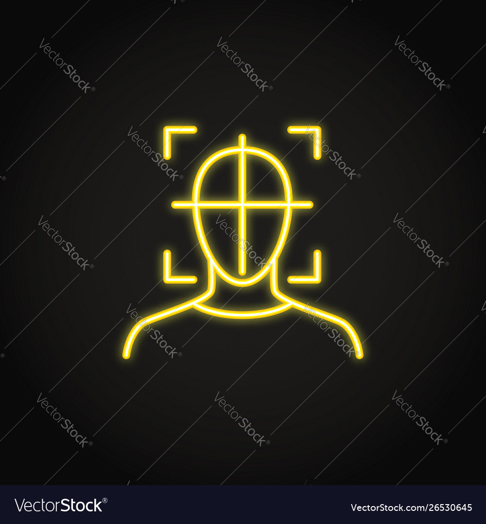 Head movement tracking icon in neon style Vector Image