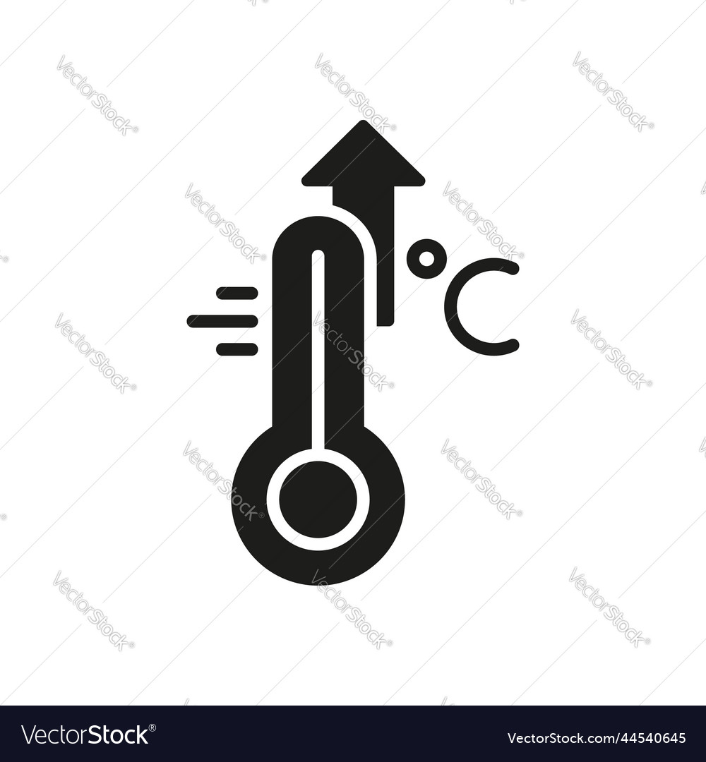 High temperature scale silhouette icon flu cold Vector Image