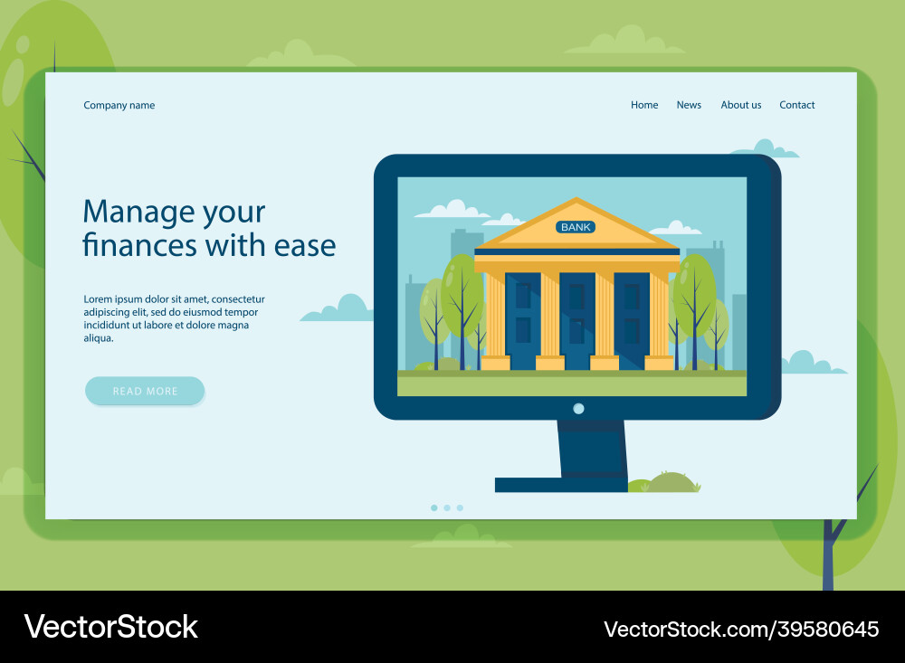 Landing page or web banner banking finances Vector Image