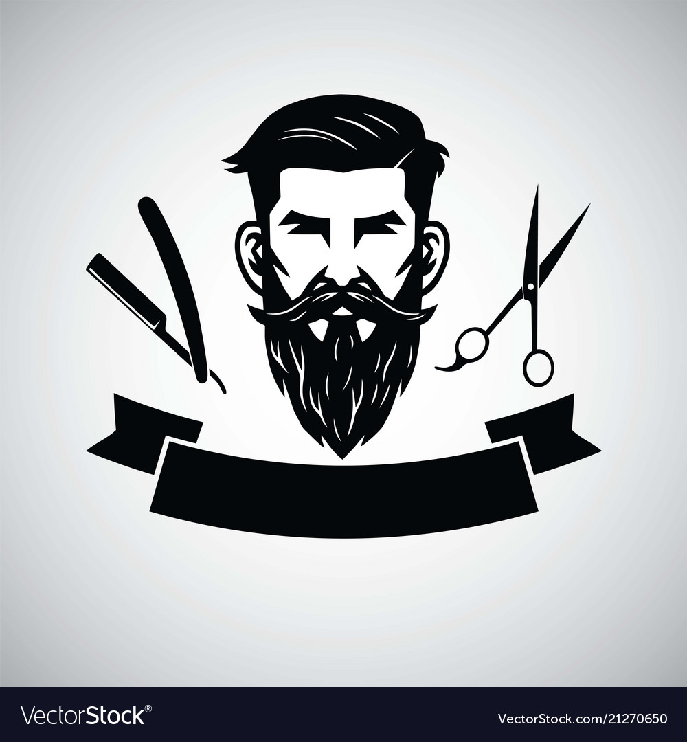 logo template with hipster head Vector Image