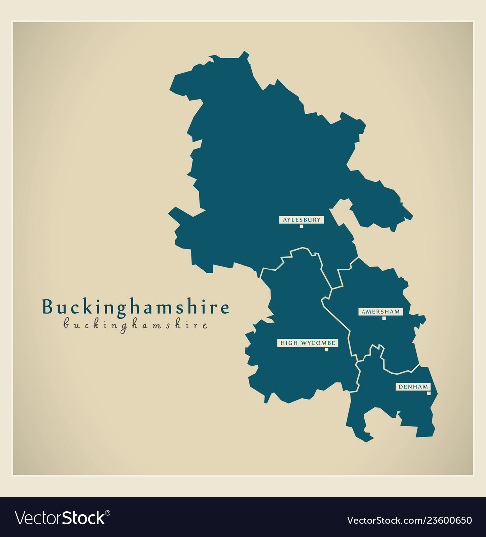 Modern map - buckinghamshire with districts uk Vector Image