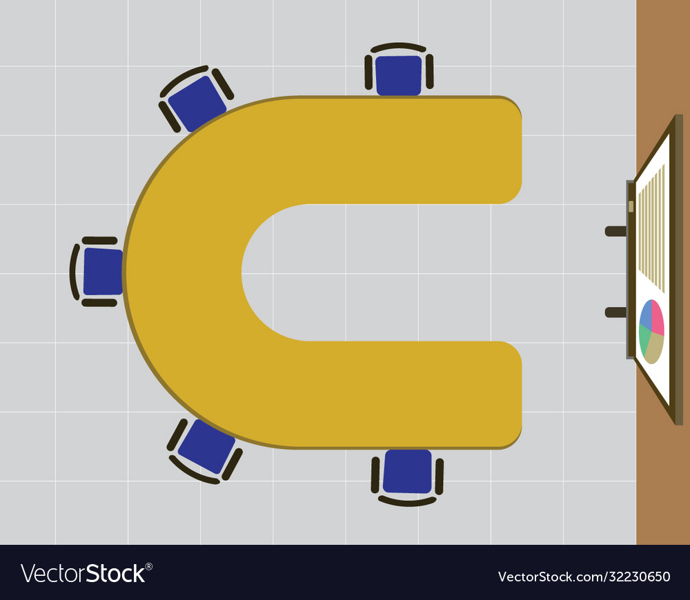 Office meeting u shape table Royalty Free Vector Image