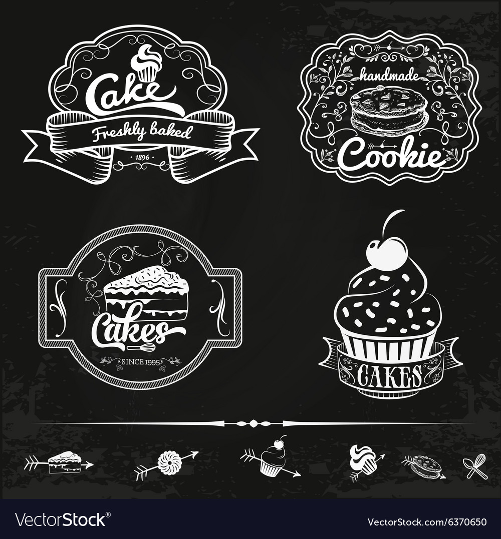 Set of bakery and cakes labels design Royalty Free Vector