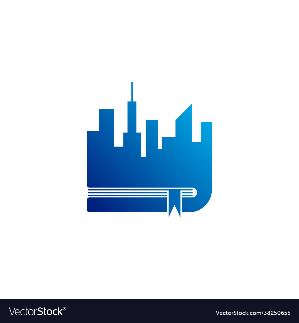 Book city logo template creative building Vector Image