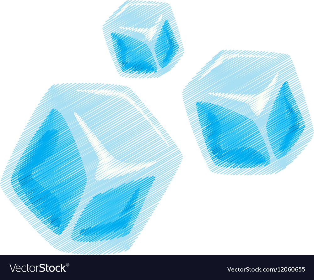 Cartoon set ice cubes transparent Royalty Free Vector Image