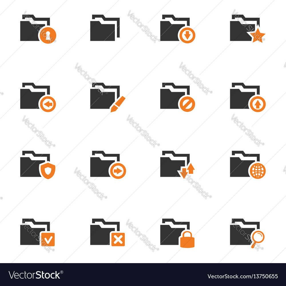 Folders icons set Royalty Free Vector Image - VectorStock