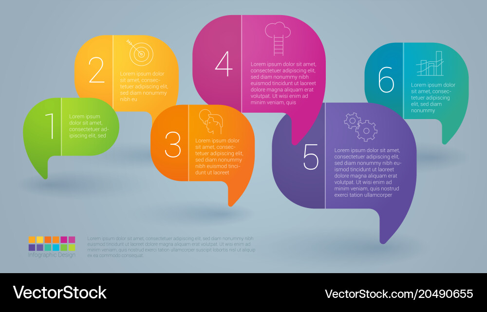 Step by step template Royalty Free Vector Image