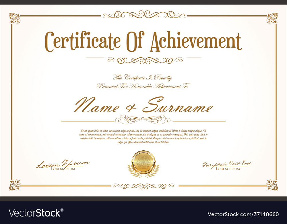 Certificate or diploma retro vintage design 0131 Vector Image