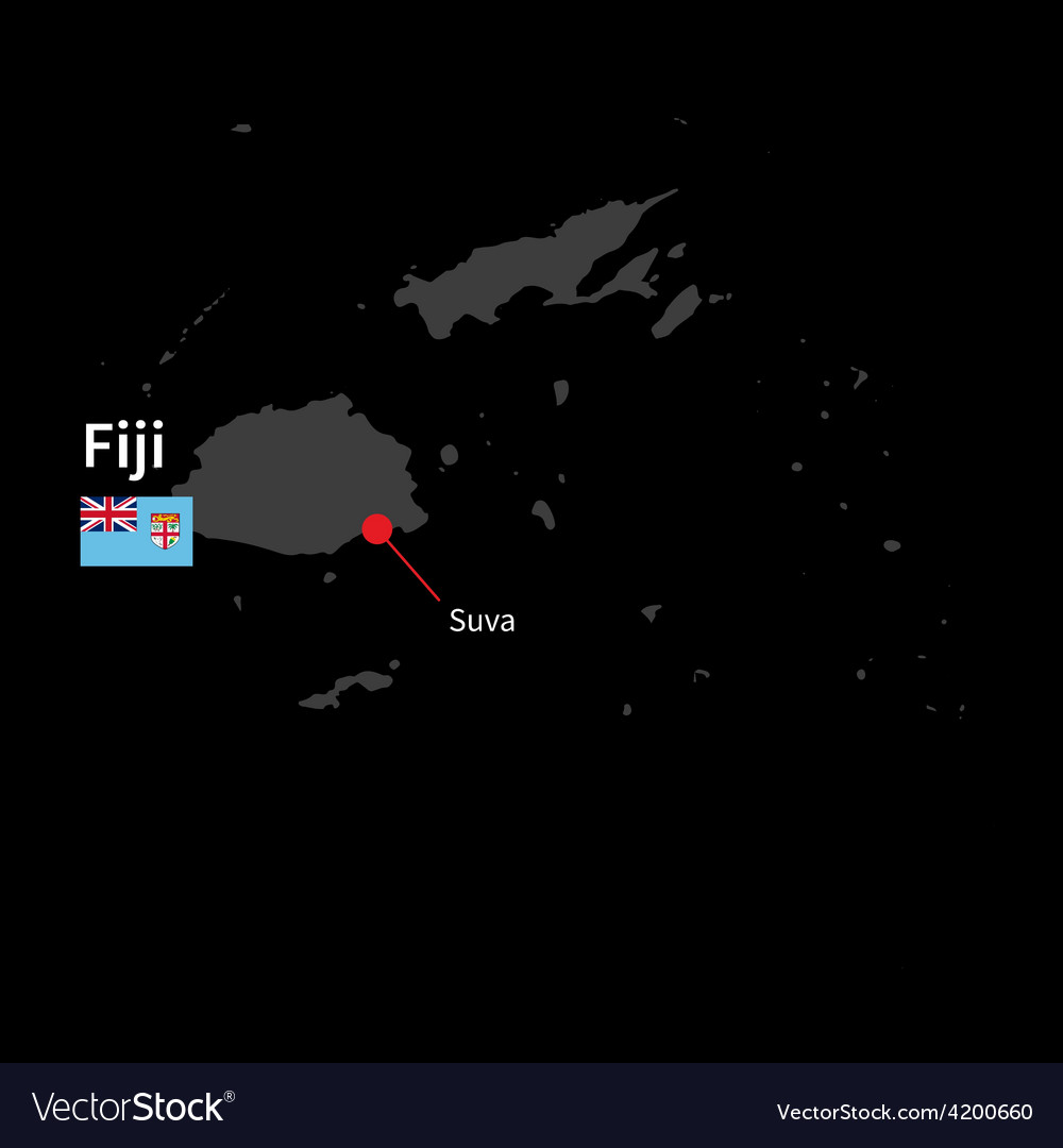 Detailed map fiji and capital city suva