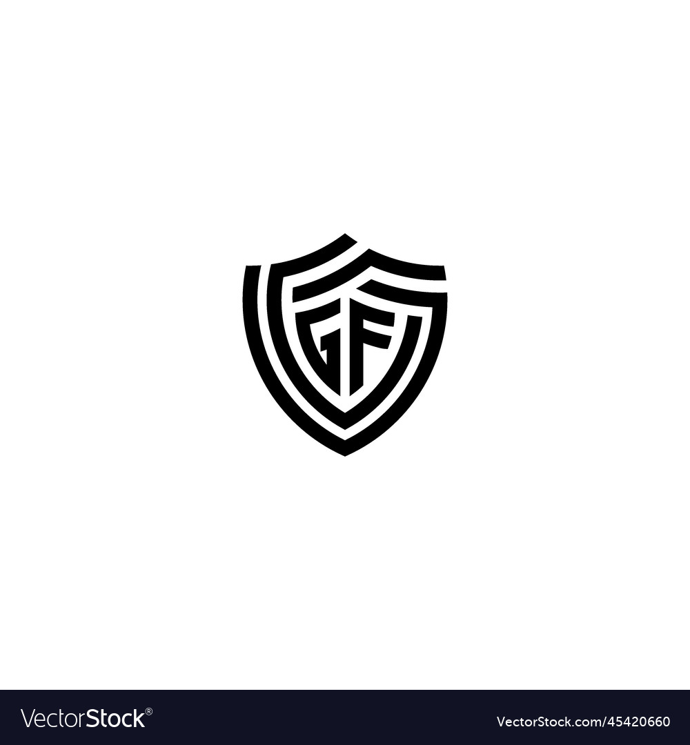 Fg Geometric Line Shield Logo Initial Concept Vector Image