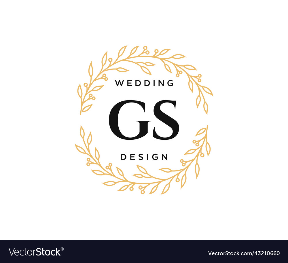 Gs initials letter wedding monogram logos Vector Image