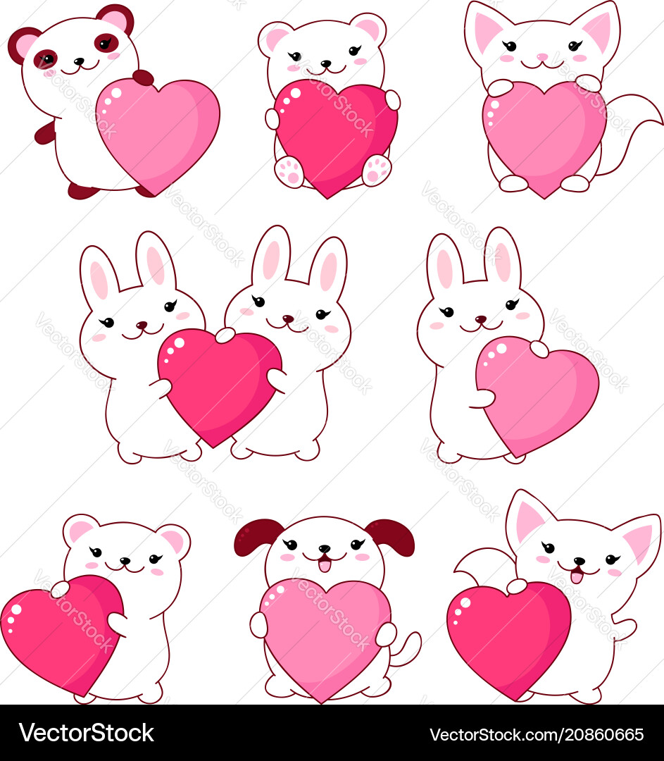 Collection cute animals baby Royalty Free Vector Image