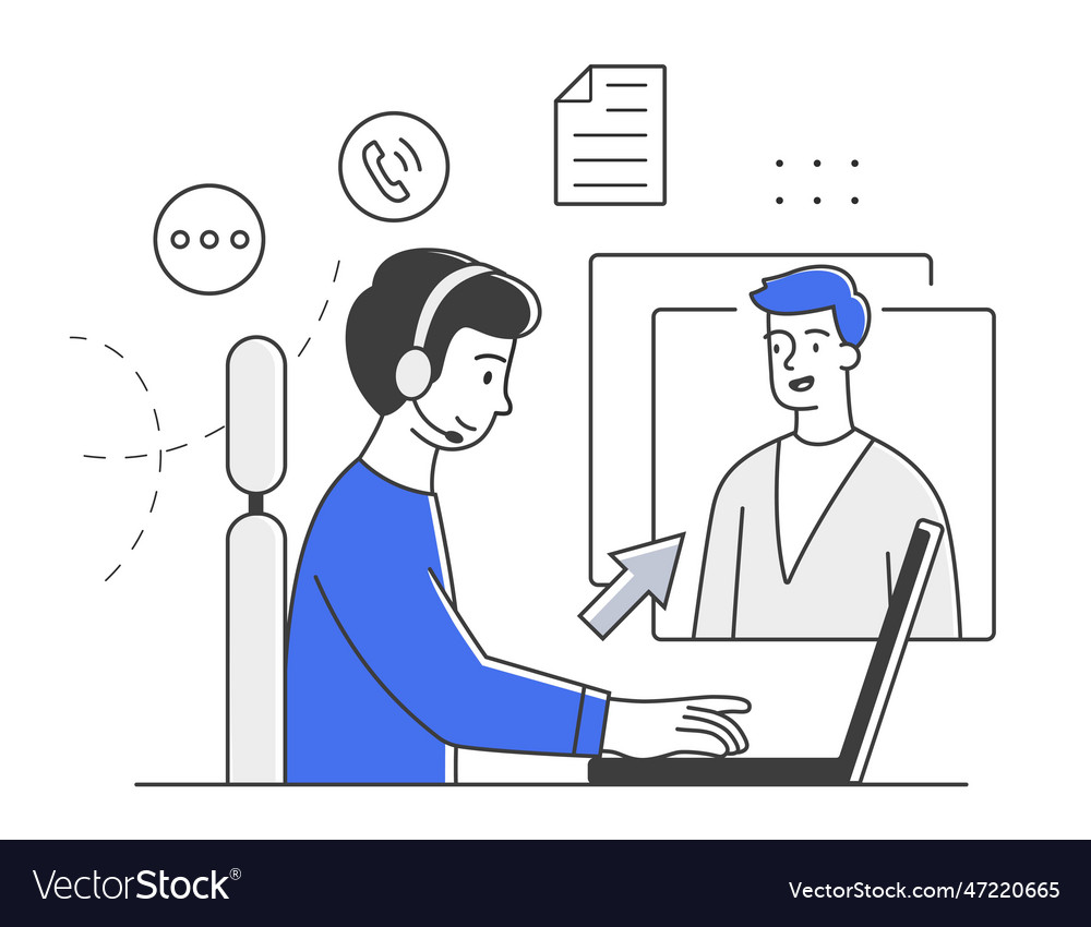 customer-service-in-call-center-royalty-free-vector-image