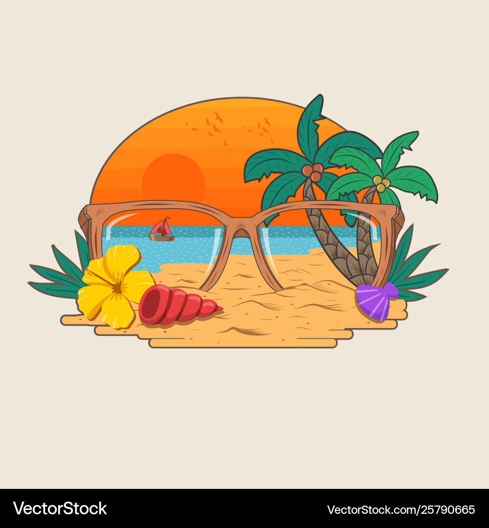 Summer beach Royalty Free Vector Image - VectorStock