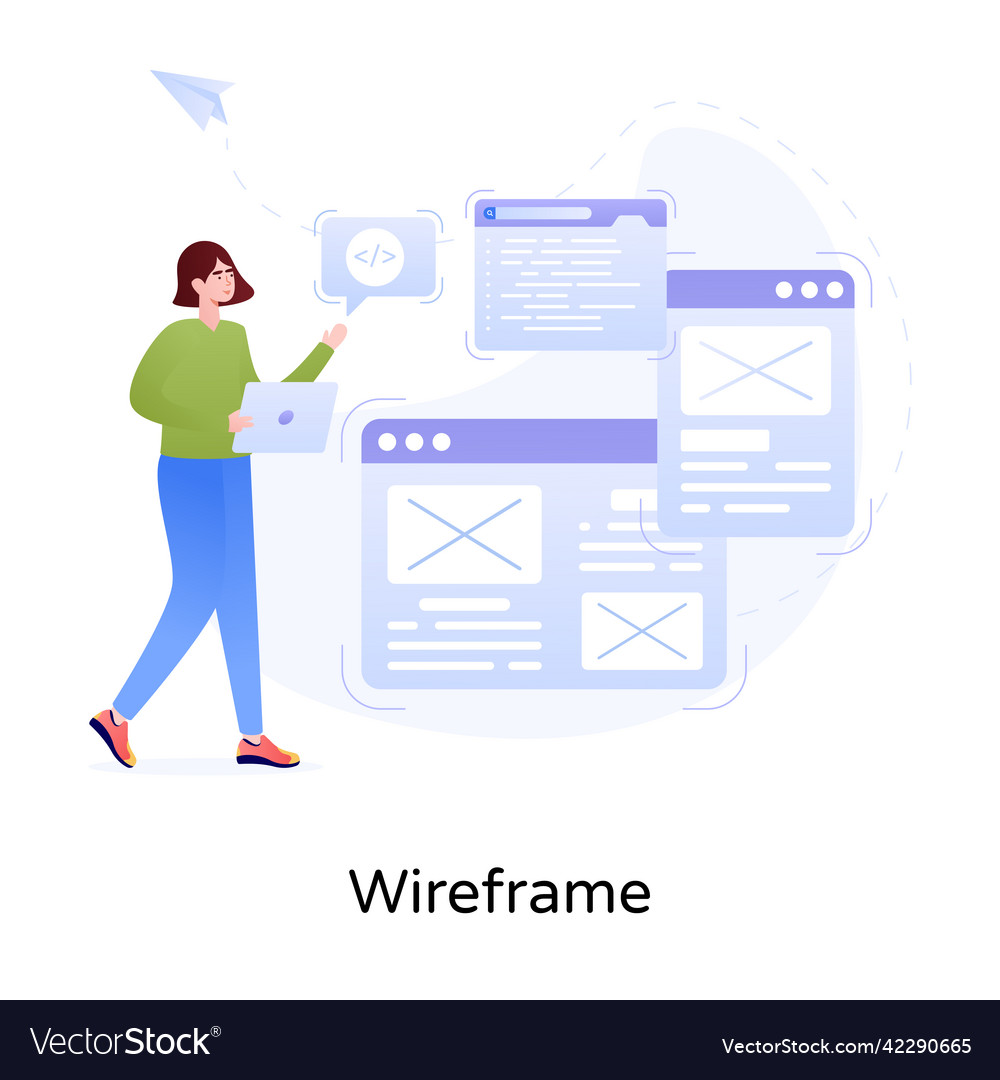 Wireframe Royalty Free Vector Image - VectorStock
