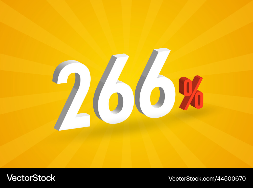266 discount 3d text for sells and promotion Vector Image