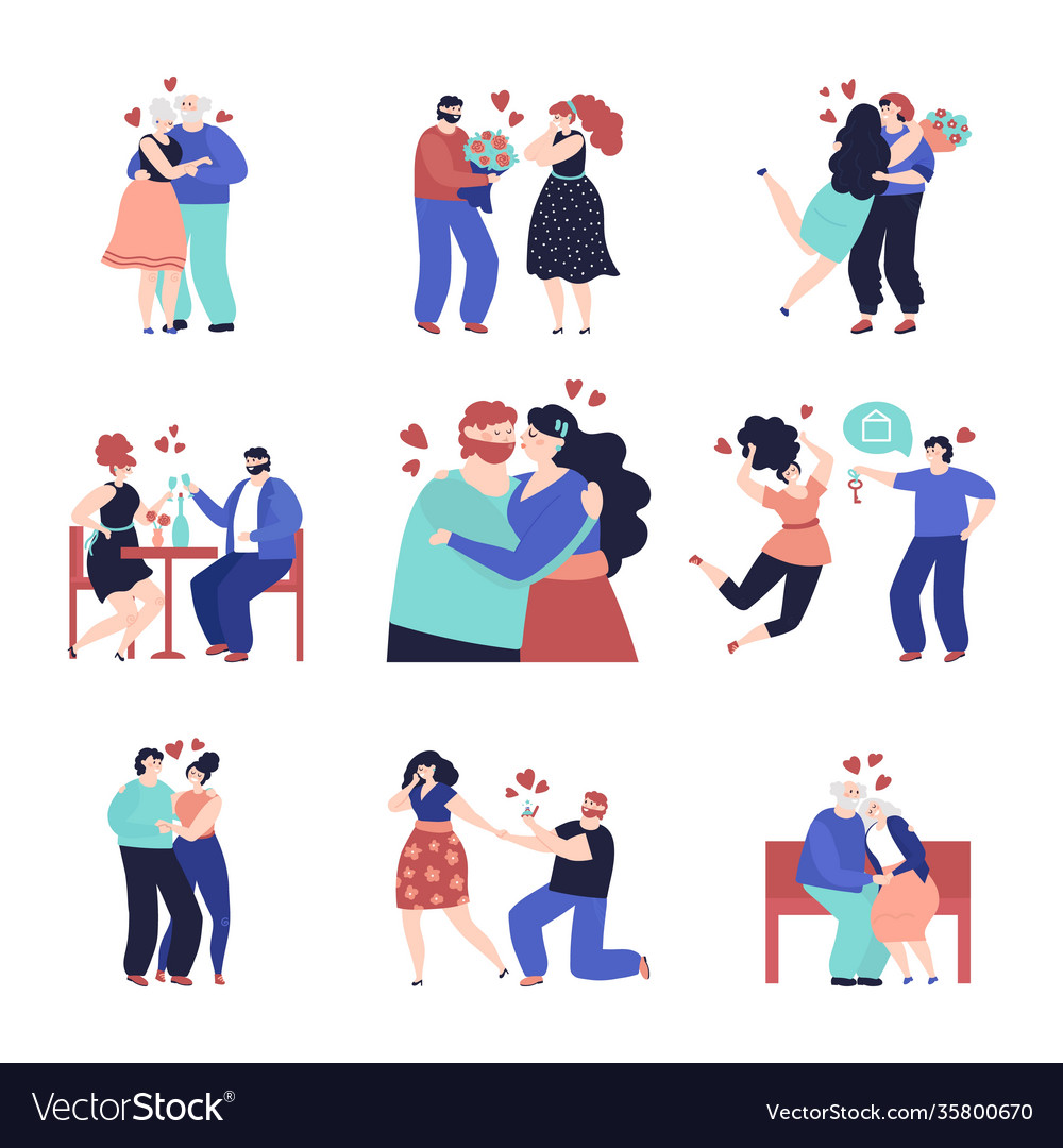 Couple in love characters loving people happy Vector Image