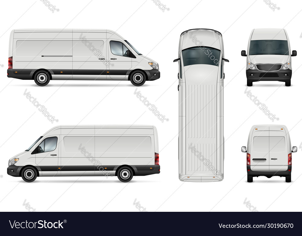 White van template Royalty Free Vector Image - VectorStock