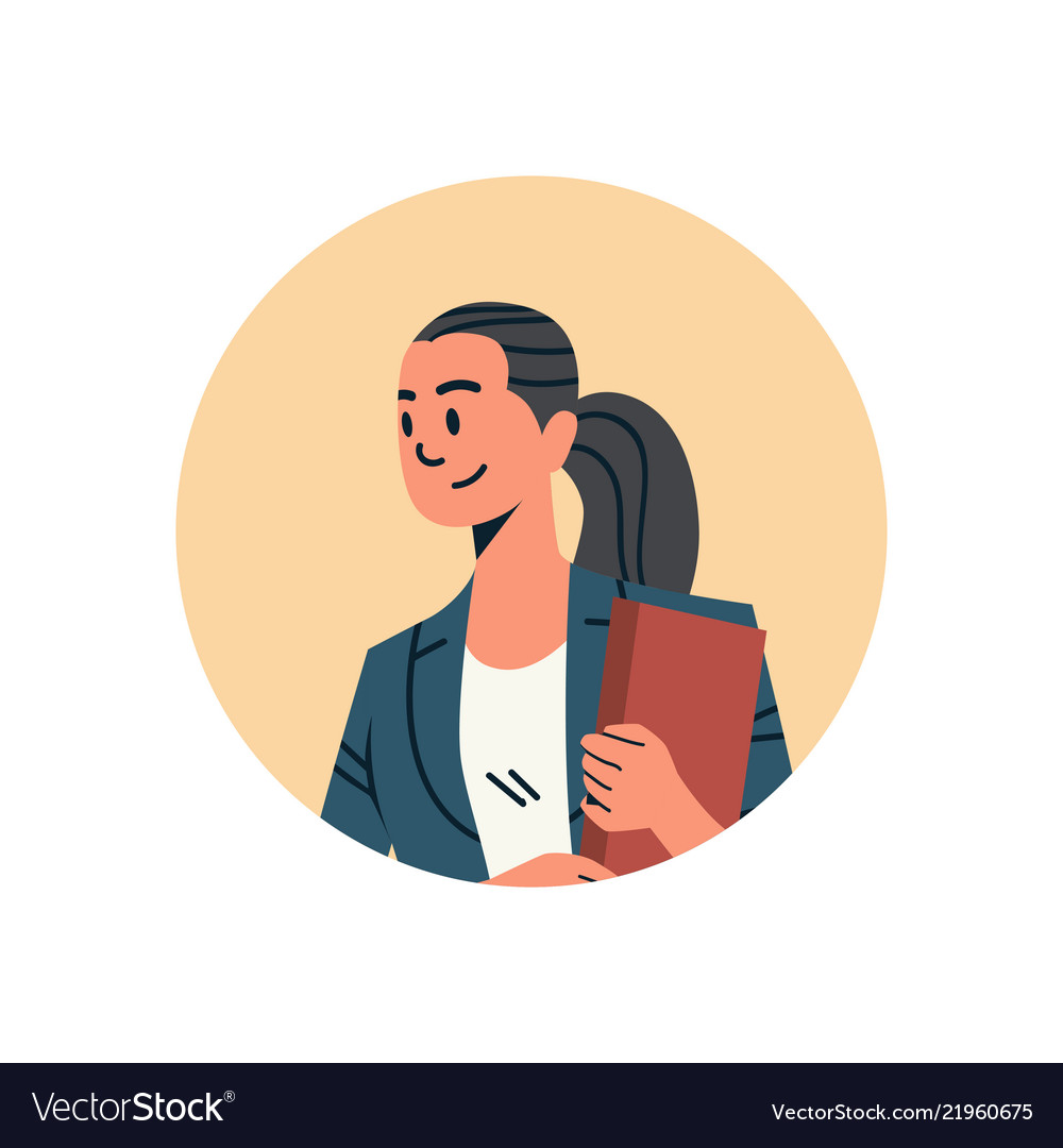 Brunette businesswoman avatar woman face profile Vector Image