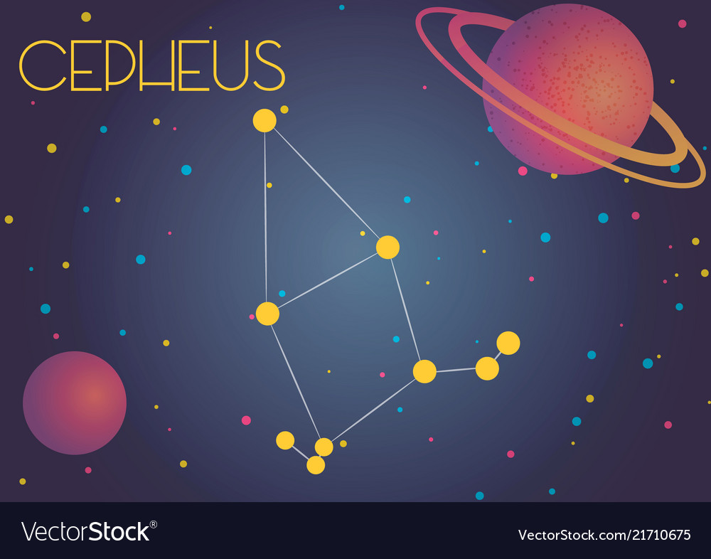 Constellation cepheus Royalty Free Vector Image