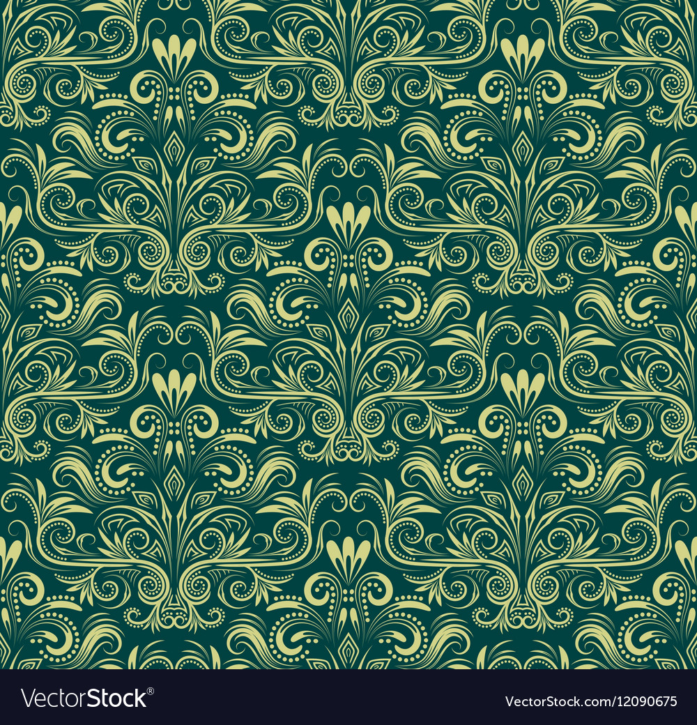 Damask seamless pattern repeating background Vector Image