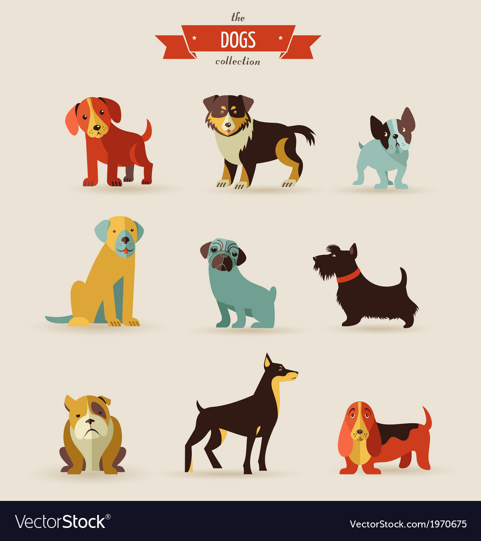 Dogs icons and Royalty Free Vector Image - VectorStock