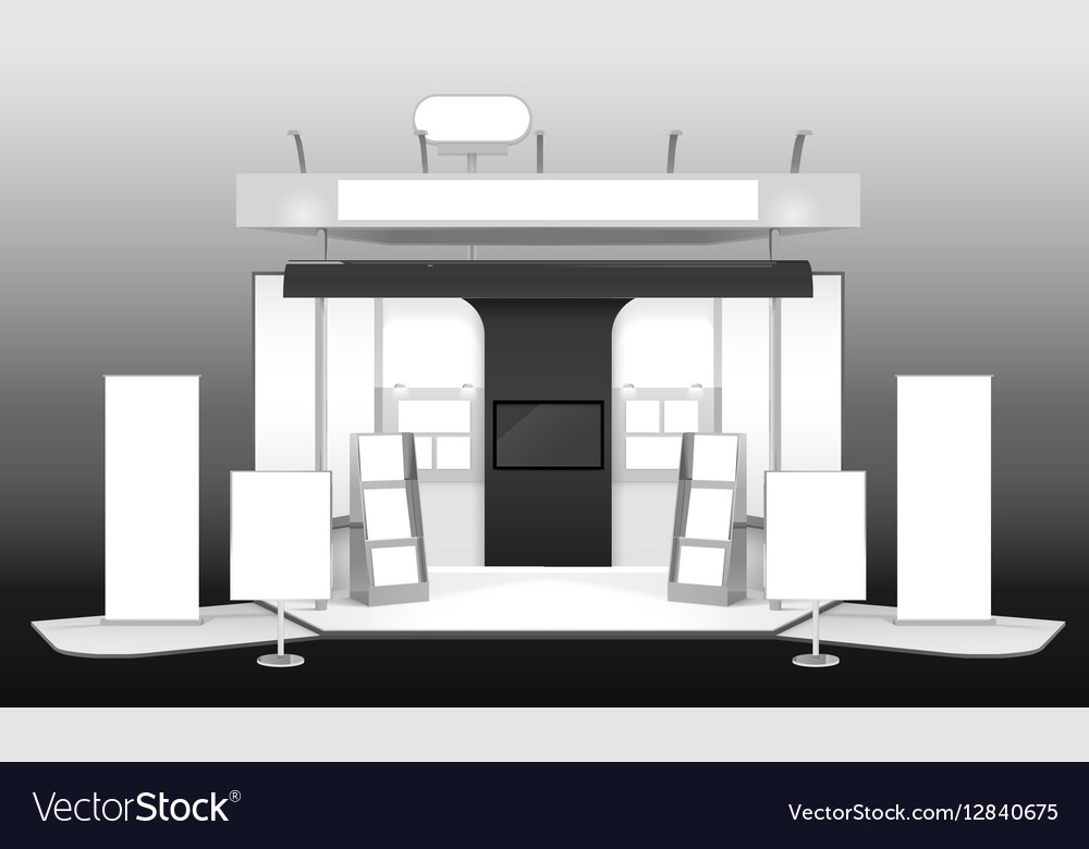 Exhibition Stand 3d Design Mockup Royalty Free Vector Image