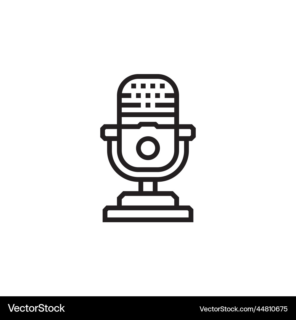 Microphone icon computer component icon outline Vector Image